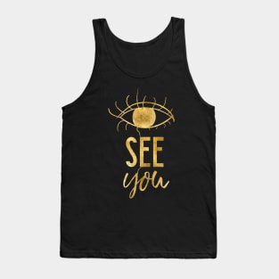 Kintsugi Eye Black #eye #black #gold #art #decor #buyart #japanese #gold #white #kirovair #design #golddecor Tank Top